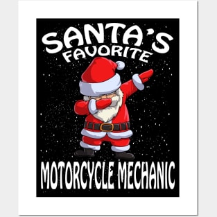 Santas Favorite Motorcycle Mechanic Christmas Posters and Art